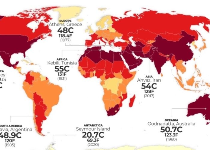 Đặc điểm biên độ nhiệt năm tại khu vực nội địa và ven biển