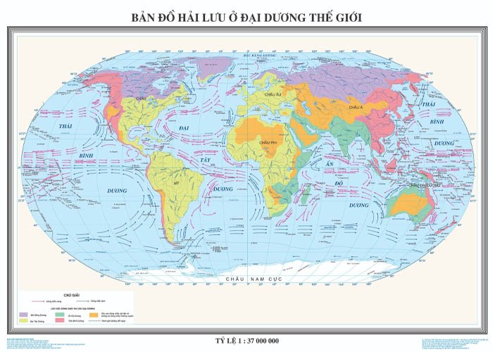 Hình ảnh bản đồ các dòng hải lưu ở đại dương trên thế giới
