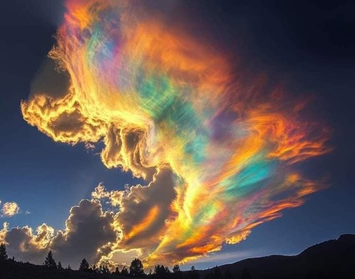 Hình ảnh cầu vồng lửa rực rỡ cả bầu trời