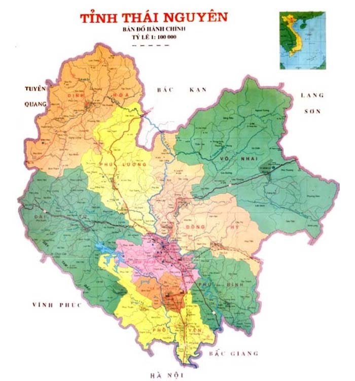 Vị trí địa lý của tỉnh Thái Nguyên